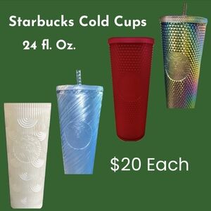 Starbucks Cold Cups - Red, Blue, Silver, Cream